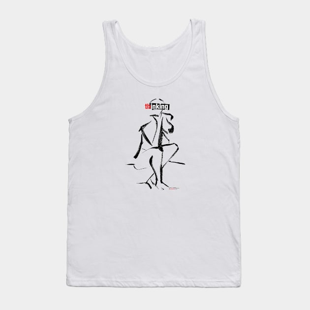 The Thinking Figure thinking ink Tank Top by teddyMak